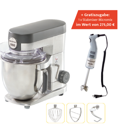 Robot-Coupe RM 8 Planetenrührmaschine 7,6 L mit 3 Edelstahl-Werkzeugen + GRATIS 1x Stabmixer Micromix