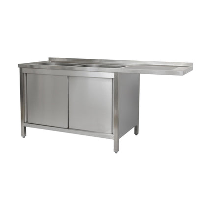 Spülzentrum 1600 x 700 x 850 mm 2 Becken links 700 mm Tiefe von A & S Gastro – Spültechnik für die Gastronomie