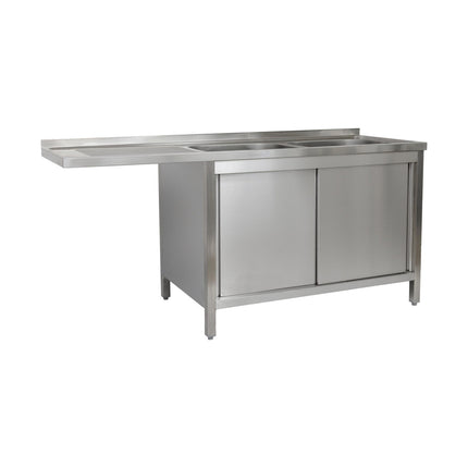 Spülzentrum 1900 x 700 x 850 mm 2 Becken rechts 700 mm Tiefe von A & S Gastro – Spültechnik für die Gastronomie