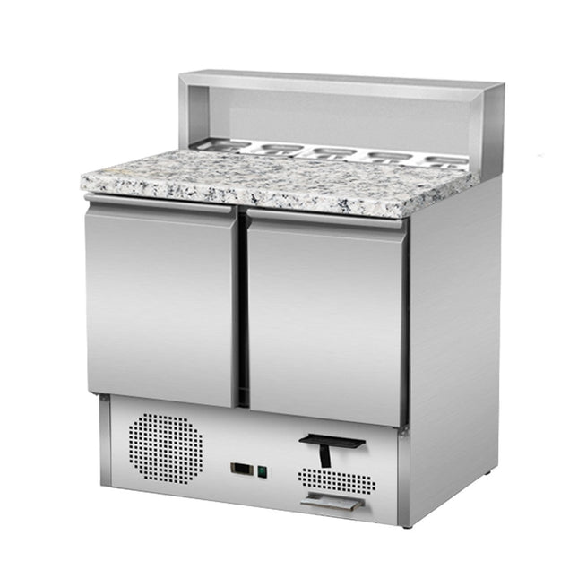 Skyrainbow PizzaSaladette 2 puertas, accesorio de acero inoxidable, 90 x 70