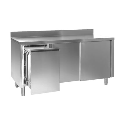 Arbeitsschrank mit Abfallbehälter links