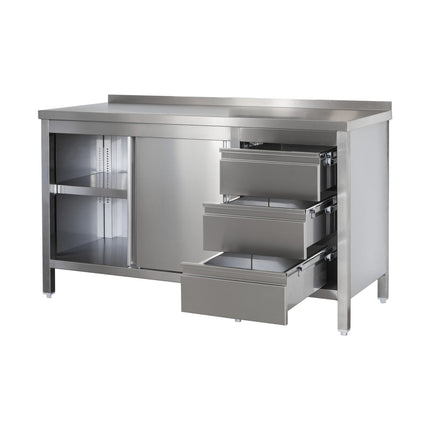 Edelstahl Arbeitsschrank mit Aufkantung