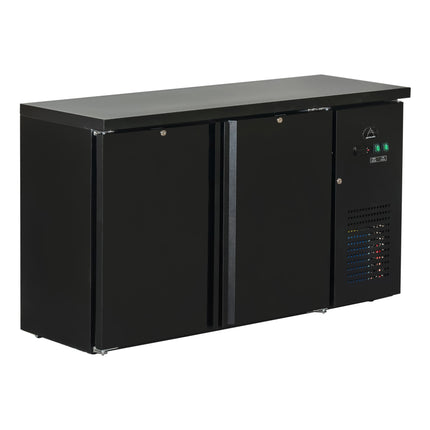 Flaschenkühltisch 280 Liter | Schwarz | 2 Türen | 1465 x 520 x 840 mm von A & S Gastro – Kühlschränke für die Gastronomie