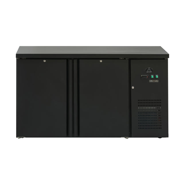 Flaschenkühltisch 280 Liter | Schwarz | 2 Türen | 1465 x 520 x 840 mm von A & S Gastro – Kühlschränke für die Gastronomie