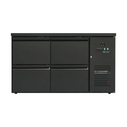 Flaschenkühltisch 280 Liter | Schwarz | 4 Schubladen | 1465 x 520 x 840 mm von A & S Gastro – Kühlschränke für die Gastronomie