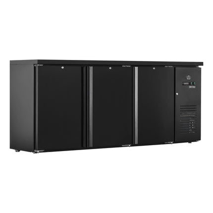 Flaschenkühltisch 425 Liter | Schwarz | 3 Türen | 2005 x 520 x 840 mm von A & S Gastro – Kühlschränke für die Gastronomie