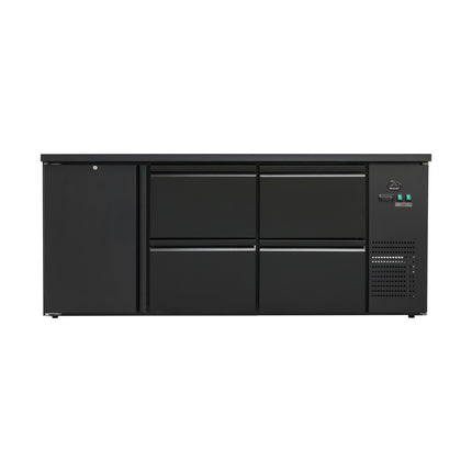 Flaschenkühltisch 425 Liter | Schwarz | 1 Tür + 4 Schubladen | 2005 x 520 x 840 mm von A & S Gastro – Kühlschränke für die Gastronomie