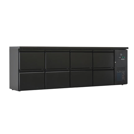 Flaschenkühltisch 600 Liter | Schwarz | 8 Schubladen | 2545 x 520 x 840 mm von A & S Gastro – Kühlschränke für die Gastronomie
