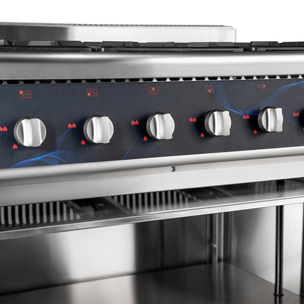 Vaiotec Gasherd Easyline 1100x700x850mm 6 Brenner 43,2kW offener Unterbau inkl. Kamin Ausstellungsstück