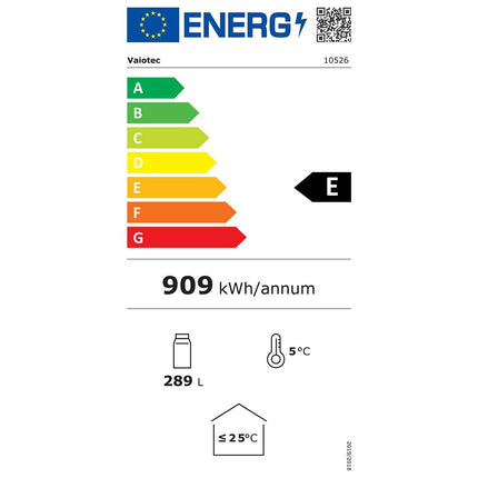 Vaiotec Getränkekühlschrank Easyline 290L mit Leuchtaufsatz Schwarz Ausstellungsstück