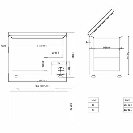 Vaiotec Kühl-/Tiefkühltruhe Easyline 650 mit Klappdeckel Ausstellungsstück