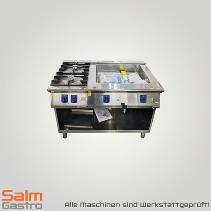 Electrolux Küchenblock Bainmarie mit 2er Gasherd offenen Untergestell gebraucht - Salmgastro Onlineshop - 8162293+8162292+8162294 - Electrolux - 