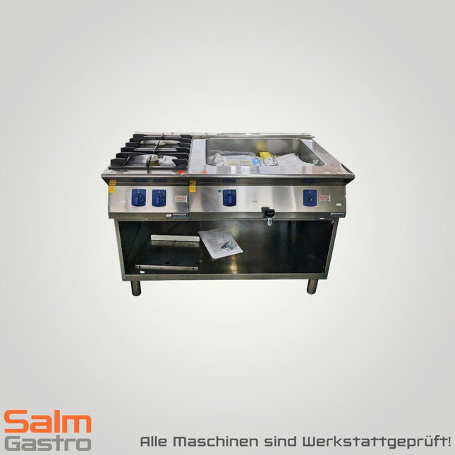 Electrolux Küchenblock Bainmarie mit 2er Gasherd offenen Untergestell gebraucht - Salmgastro Onlineshop - 8162293+8162292+8162294 - Electrolux - 