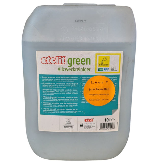 Etolit Allzweckreiniger green Konzentrat für alle wasserfesten Oberflächen KA=10L Restposten Sonderposten - Salmgastro Onlineshop - 8167732 - etolit -