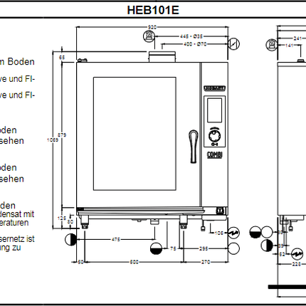 Hobart Kombidämpfer Combi 101 10x1/1GN Elektro mit Reinigungsystem HEJ101E - Salmgastro Onlineshop-HEJ101E-Hobart-