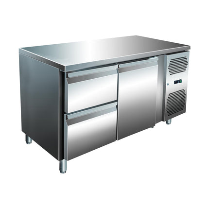 VIP Kühltisch mit 1x 2 Schubladen und 1 Tür -2 bis +8°C 1.360x700x860 mm von A & S Gastro – Kühltische für die Gastronomie
