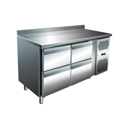 VIP Kühltisch mit 2 x 2 Schubladen und Aufkantung -2 bis +8°C 1.360x700x960 mm von A & S Gastro – Kühltische für die Gastronomie