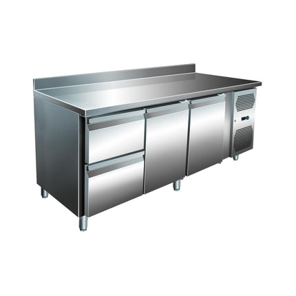 VIP Kühltisch mit 1x 2 Schubladen und 2 Türen und Aufkantung -2 bis +8°C 1.795x600x960 mm von A & S Gastro – Kühltische für die Gastronomie