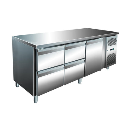 VIP Kühltisch mit 2x 2 Schubladen und 1 Tür -2 bis +8°C 1.795x700x860 mm von A & S Gastro – Kühltische für die Gastronomie