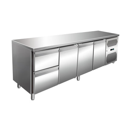 VIP Kühltisch mit 1x 2 Schubladen und 3 Türen -2 bis +8°C 2230x600x860 mm von A & S Gastro – Kühltische für die Gastronomie