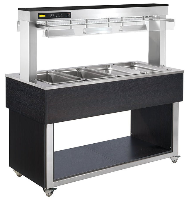 NordCap Bain - Marie fahrbar mit Halogenheizlampe TR - RED 4/1 4x GN 1/1 RAL 7035 lichtgrau - Salmgastro Onlineshop - 8175263 - NordCap -