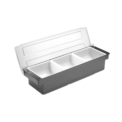 BarUp Zutatenbehälter – 3 Fächer – Schwarz – 480 × 150 × 100 mm – weitere Produktansicht