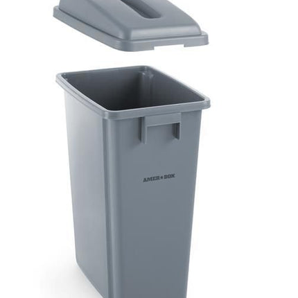 AmerBox Abfalleimer schmal – 60 l – Hellgrau – 455 × 315 × H 580 mm – Weitere Produktansicht
