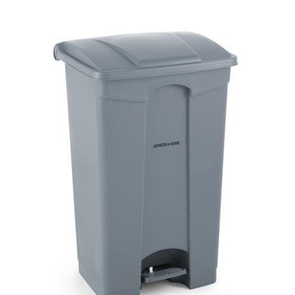 AmerBox Tret-Abfalleimer – 87 l – Hellgrau – 500 × 410 × H 815 mm – Weitere Produktansicht