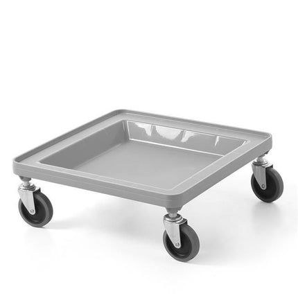 AmerBox Fahrgestell für Universal-Regale 500 × 500 mm – Hellgrau – 500 × 500 × H 180 mm – Detailansicht
