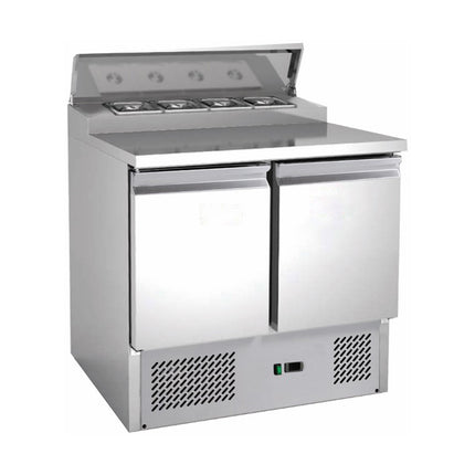 Saladette mit eingebauter Kühlung GN 1/3 | 2 Türen | Volumen: 213 Liter | 900 x 700 x 1002 mm von A & S Gastro – Kühltische für die Gastronomie