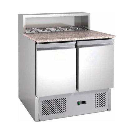 Saladette mit eingebauter Kühlung | 2 Türen | Volumen: 213 Liter | 900 x 700 x 1087 mm von A & S Gastro – Kühltische für die Gastronomie