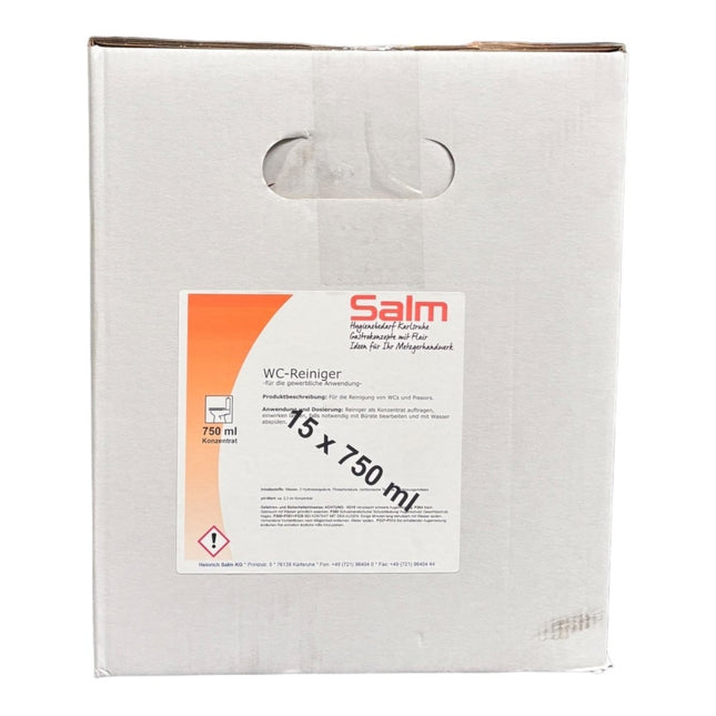 Salm WC Reiniger für Toilette und Pissoir VPE KT=15FL FL=750ML Restposten Sonderposten - Salmgastro Onlineshop - 8150932 - Salm -