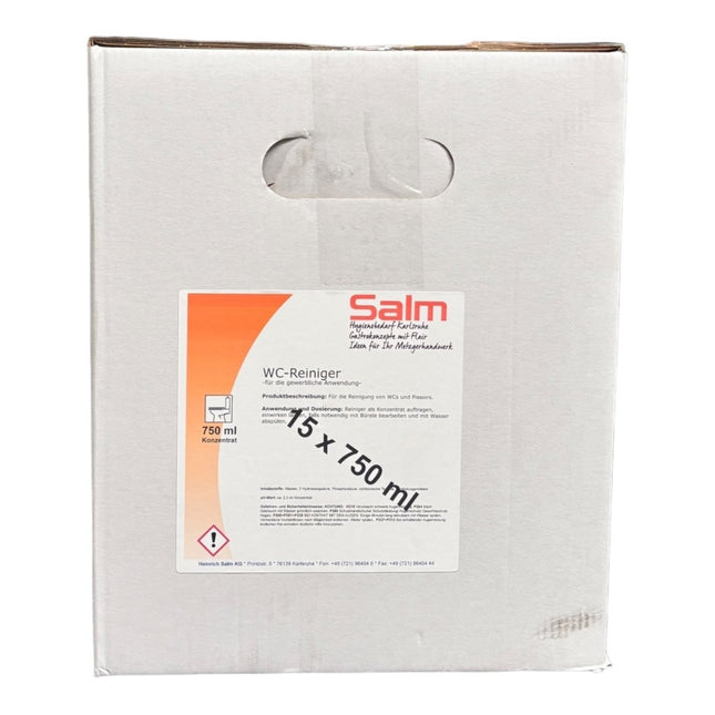 Salm WC Reiniger für Toilette und Pissoir VPE KT=15FL FL=750ML Restposten Sonderposten - Salmgastro Onlineshop - 8150932 - Salm - 