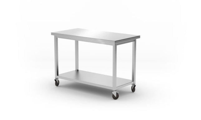 Arbeitstisch mit Regalboden - geschraubt, Tiefe 600 mm, HENDI, Kitchen Line, 1200x600x(H)850mm - Salmgastro Onlineshop-815793-Hendi-8711369815793