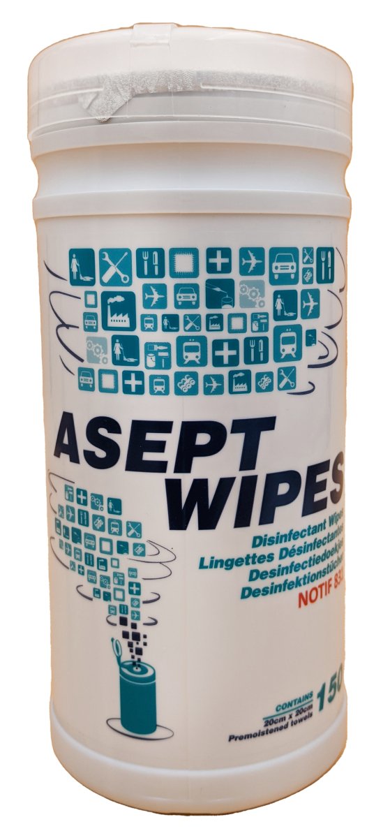Asept Wipes | Desinfektions- und Reinigungstücher Hände Desinfektion 150 Vliestücher - Salmgastro Onlineshop-8165600-Asept Wipes-