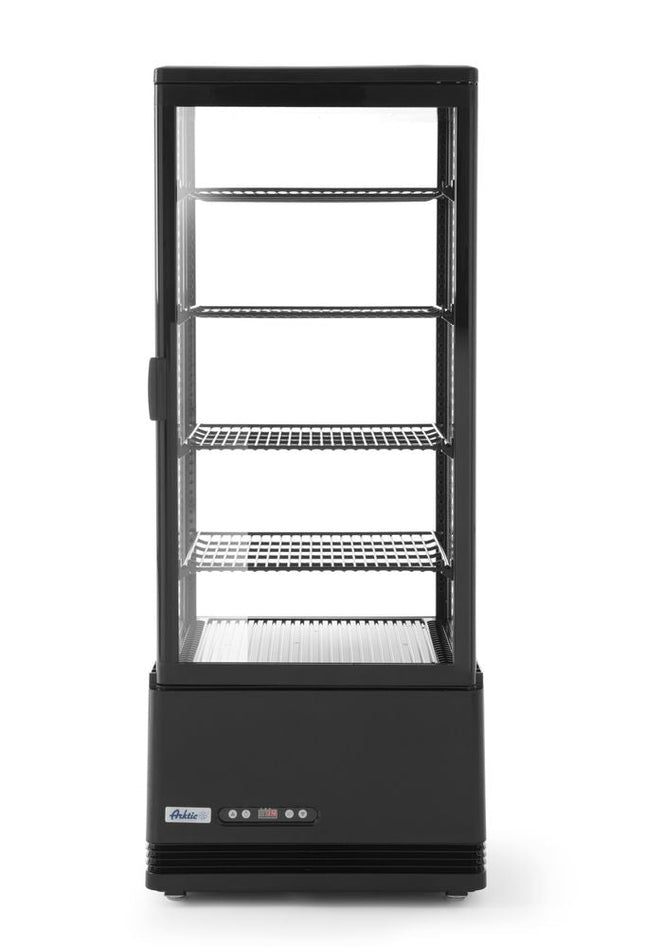 Aufsatz-Kühlvitrine 98 Liter, Arktic, Schwarz, 230V/210W, 452x406x(H)1116mm - Salmgastro Onlineshop-233269-Hendi-8711369233269