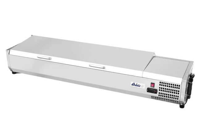 Aufsatz-Kühlvitrine Gastronorm 1/3, Arktic, 6x GN 1/3, 230V/180W, 1405x395x(H)290mm - Salmgastro Onlineshop-233955-Hendi-8711369233955