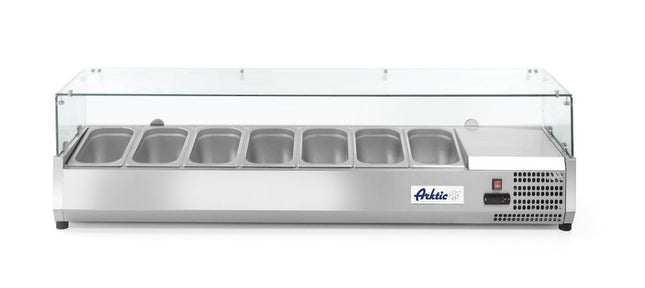 Aufsatz-Kühlvitrine Gastronorm 1/3, Arktic, 7x GN 1/3, 230V/180W, 1605x395x(H)430mm - Salmgastro Onlineshop-232989-Hendi-8711369232989