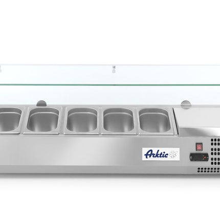 Aufsatz-Kühlvitrine Gastronorm 1/4, Arktic, 5x GN 1/4, 230V/180W, 1205x335x(H)430mm - Salmgastro Onlineshop-232903-Hendi-8711369232903