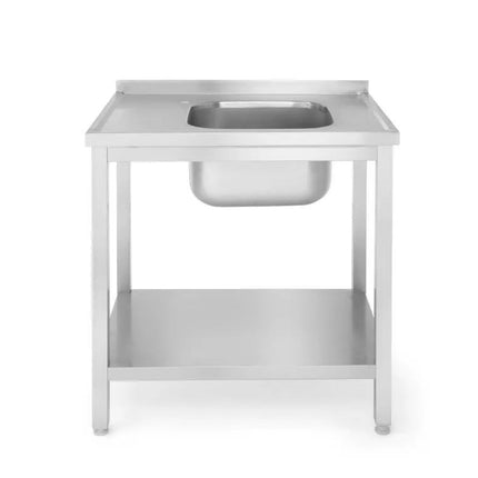 Einzel-Spültisch mit Ablage - Selbstmontage, HENDI, Kitchen Line, Rechte Seite, 800x600x(H)850mm - Salmgastro Onlineshop-811863-Hendi-8711369811863