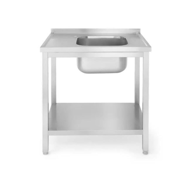 Einzel-Spültisch mit Ablage - Selbstmontage, HENDI, Kitchen Line, Rechte Seite, 800x600x(H)850mm - Salmgastro Onlineshop-811863-Hendi-8711369811863