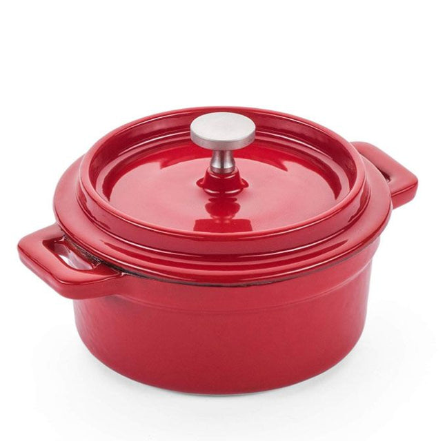 Emaillierter Gusseisentopf, HENDI, 0,27L, Rot, 130x100x(H)48mm - Salmgastro Onlineshop-626856-Hendi-8711369626856