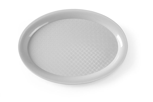 Fast-Food-Tablett aus Polypropylen, oval, HENDI, Grau, 265x195x(H)15mm - Salmgastro Onlineshop-878507-Hendi-8711369878507