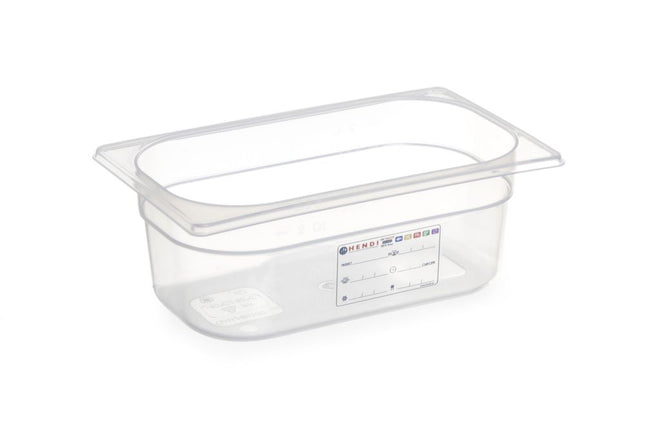 Gastronorm Behälter 1/4, HENDI, GN 1/4, 1,8L, Transparent, 265x162x(H)65mm - Salmgastro Onlineshop-880388-Hendi-8711369880388