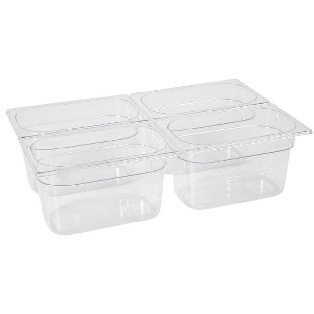 Gastronorm Behälter 1/4, HENDI, Profi Line, GN 1/4, 4L, Transparent, 265x162x(H)150mm - Salmgastro Onlineshop-861615-Hendi-8711369861615