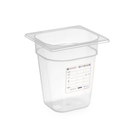 Gastronorm Behälter 1/6, HENDI, GN 1/6, 1,6L, Transparent, 176x162x(H)100mm - Salmgastro Onlineshop-880470-Hendi-8711369880470