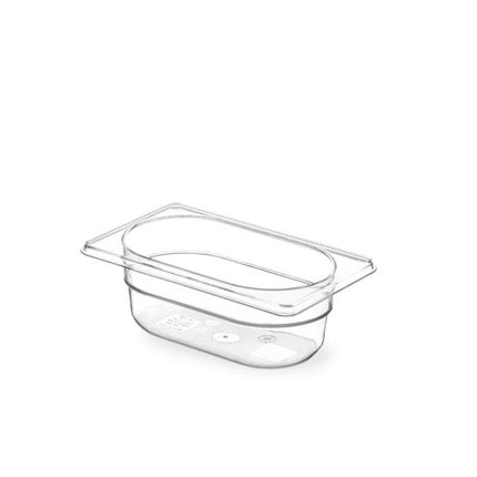 Gastronorm Behälter 1/9, HENDI, GN 1/9, 0,6L, Transparent, 176x108x(H)65mm - Salmgastro Onlineshop-869734-Hendi-8711369869734