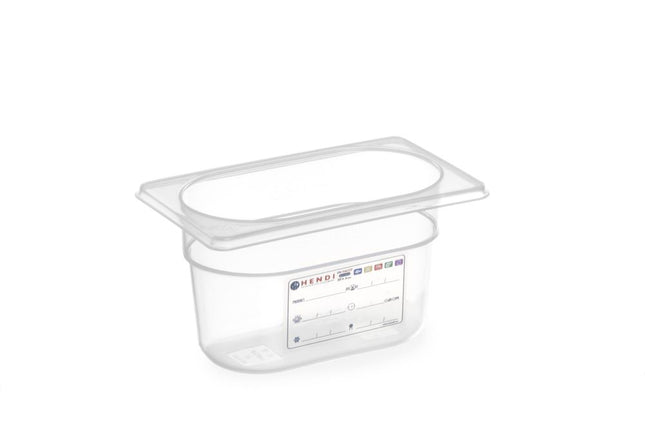 Gastronorm Behälter 1/9, HENDI, GN 1/9, 0,6L, Transparent, 176x108x(H)65mm - Salmgastro Onlineshop-880562-Hendi-8711369880562