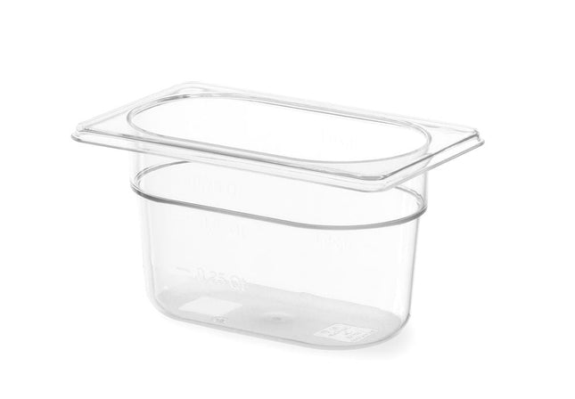 Gastronorm Behälter 1/9, HENDI, Profi Line, GN 1/9, 1L, Transparent, 176x108x(H)100mm - Salmgastro Onlineshop-861820-Hendi-8711369861820