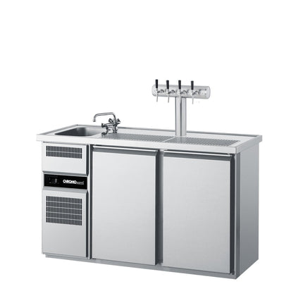 Getränketheke mit einem Becken und 2 Türen - Salmgastro Onlineshop-CGTM721L81-1/1-Chromonorm-